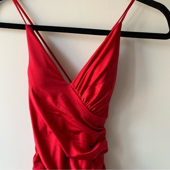 XSCAPE JERSEY LACE UP Side Slit GOWN Sz‎ 4 NWT - Picture 9 of 10